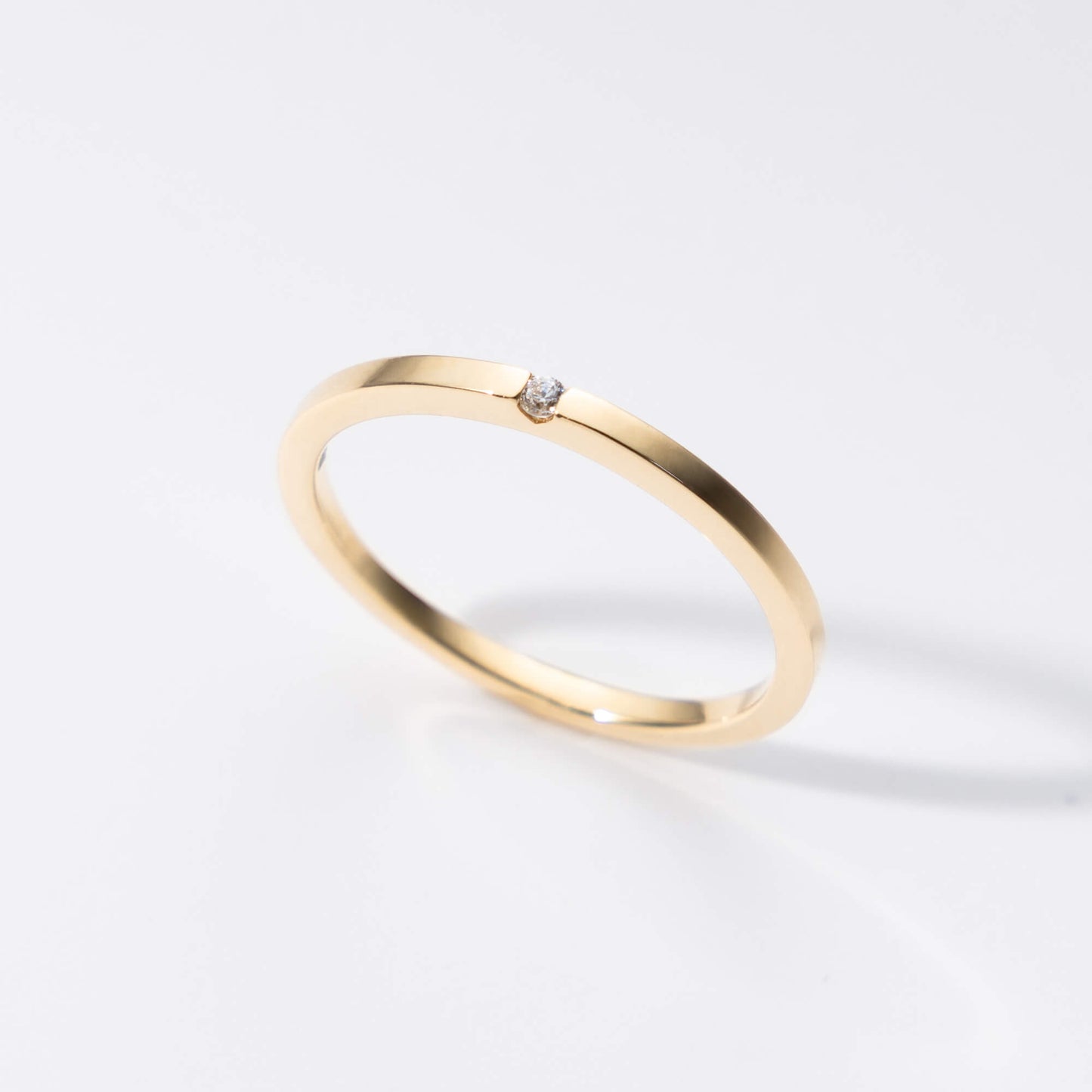 Mother Ring(Flat)/18K/Gold/誕生石0.05ct.